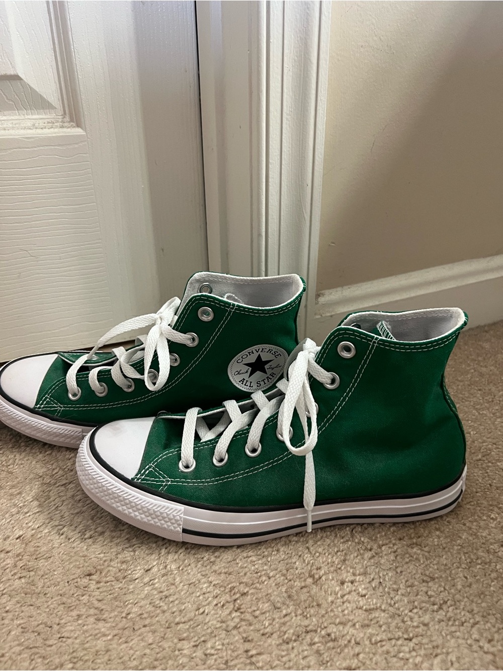 Converse Green and White High-Top Canvas Sneakers - Picture 3 of 6